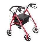 Lightweight Folding 4-Wheel Mobility Walker with Seat
