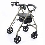NRS Healthcare 4-Wheel Rollator Walking Aid - Silver