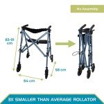 Lightweight 4-Wheel Rollator with Seat for Seniors