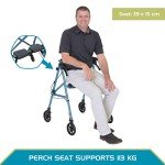 Lightweight 4-Wheel Rollator with Seat for Seniors