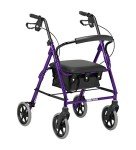Lightweight Folding Four Wheel Rollator with Seat