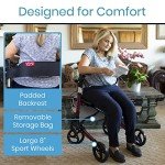 Vive Mobility Folding 4-Wheel Rollator Walker