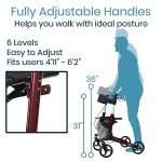 Vive Mobility Folding 4-Wheel Rollator Walker