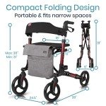 Vive Mobility Folding 4-Wheel Rollator Walker