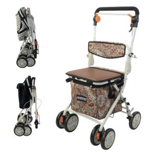 Mobiclinic® Foldable Walker Trolley with Seat