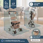 Mobiclinic® Foldable Walker Trolley with Seat