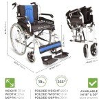 Lightweight Folding Aluminum Wheelchair with 20-Inch Seat