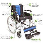 Lightweight Folding Aluminum Wheelchair with 20-Inch Seat