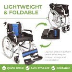 Lightweight Folding Aluminum Wheelchair with 20-Inch Seat