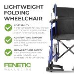 Lightweight Folding Aluminium Travel Wheelchair with Handbrakes