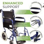 Lightweight Folding Aluminium Travel Wheelchair with Handbrakes