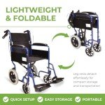Lightweight Folding Aluminium Travel Wheelchair with Handbrakes