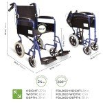 Lightweight Folding Aluminium Travel Wheelchair with Handbrakes
