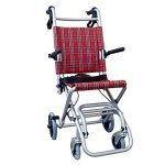 Mobiclinic Neptuno Folding Travel Wheelchair – Red Plaid