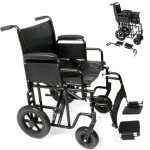 U-GO Atlas Heavy Duty Foldable Wheelchair, 20" Seat