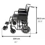 U-GO Atlas Heavy Duty Foldable Wheelchair, 20" Seat