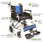 20-inch Extra Wide Lightweight Folding Wheelchair