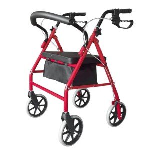 Lightweight Folding 4-Wheel Mobility Walker with Seat
