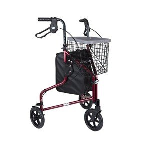 DAYS Lightweight Folding 3-Wheel Walker - Ruby Red