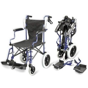 Lightweight Folding Travel Wheelchair with Handbrakes