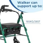 Lightweight Aluminum Four-Wheel Rollator in Purple