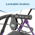 Lightweight Aluminum Four-Wheel Rollator in Purple