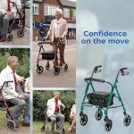 Lightweight Aluminum Four-Wheel Rollator in Purple