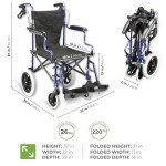 Lightweight Folding Travel Wheelchair with Handbrakes
