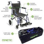 Lightweight Folding Travel Wheelchair with Handbrakes