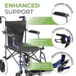 Lightweight Folding Travel Wheelchair with Handbrakes