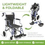 Lightweight Folding Travel Wheelchair with Handbrakes