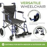 Lightweight Folding Travel Wheelchair with Handbrakes
