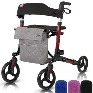 Vive Mobility Folding 4-Wheel Rollator Walker