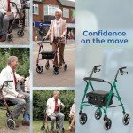 Days Lightweight Folding Four-Wheel Walker with Seat