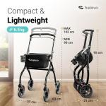 Helavo Lightweight Indoor Rollator - Foldable Aluminium Walker