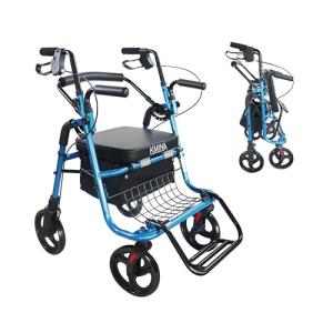 KMINA 2-in-1 Rollator Wheelchair Hybrid - Blue