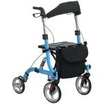 Lightweight 4-Wheel Rollator Walker with Seat, Blue