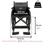 U-GO Atlas Bariatric Folding Wheelchair with 22" Seat