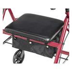 Drive Medical Foldable Rollator Walker with Seat, Red
