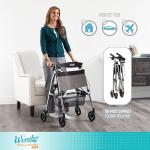 Lightweight Folding 4-Wheel Rollator with Seat