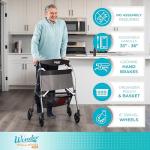 Lightweight Folding 4-Wheel Rollator with Seat