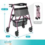 Lightweight Folding 4-Wheel Rollator with Seat