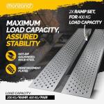Heavy Duty Galvanized Steel Loading Ramps - 400kg Capacity