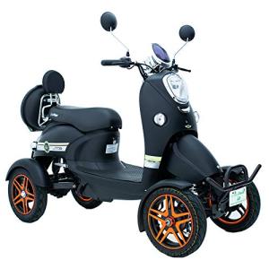 Matt Black 4-Wheel Electric Mobility Scooter with Accessories