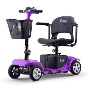 Portable Purple Mobility Scooter - 4mph Split Design