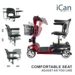 iCAN X-02 Portable Mobility Scooter with Removable Battery
