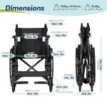 Lightweight Travel-Friendly Folding Wheelchair - 18" Seat