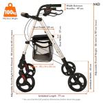 MobiQuip Lightweight 4-Wheel Rollator with Seat