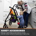 MobiQuip Lightweight 4-Wheel Rollator with Seat