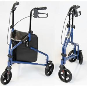 NRS Healthcare 3-Wheel Folding Rollator with Brakes